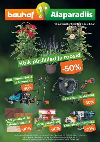 Kaupluse Bauhof kliendileht - 10.08.2021 - 30.08.2021.