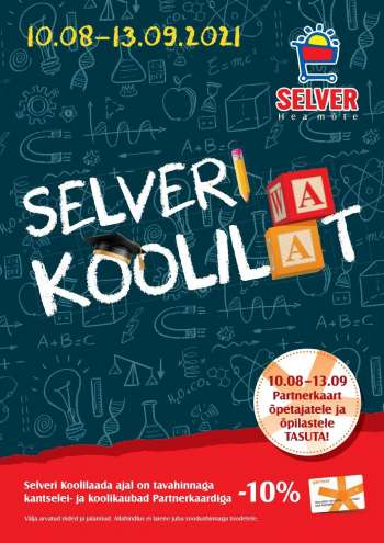 Kaupluse Selver kliendileht - 10.08.2021 - 13.09.2021.