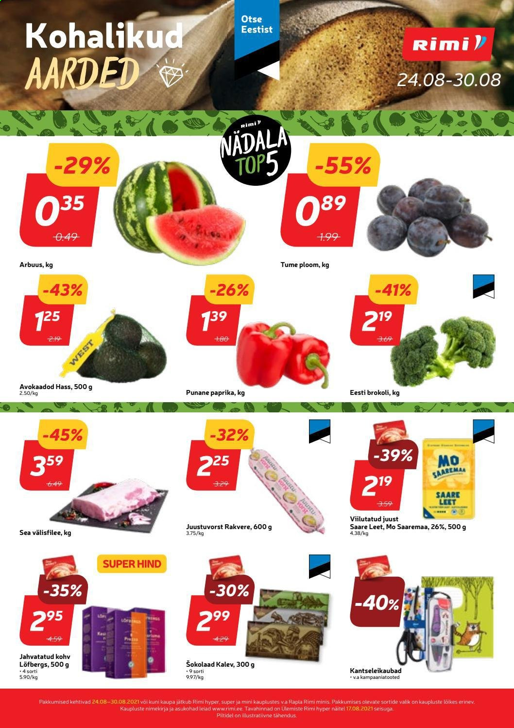 Rimi kliendileht - 24.08.2021 - 30.08.2021. Lehekülg 1