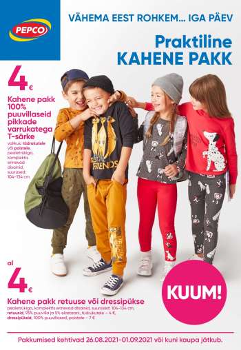 Kaupluse Pepco kliendileht - 26.08.2021 - 01.09.2021.
