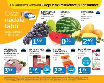 Kaupluse Coop kliendileht - 07.09.2021 - 13.09.2021.