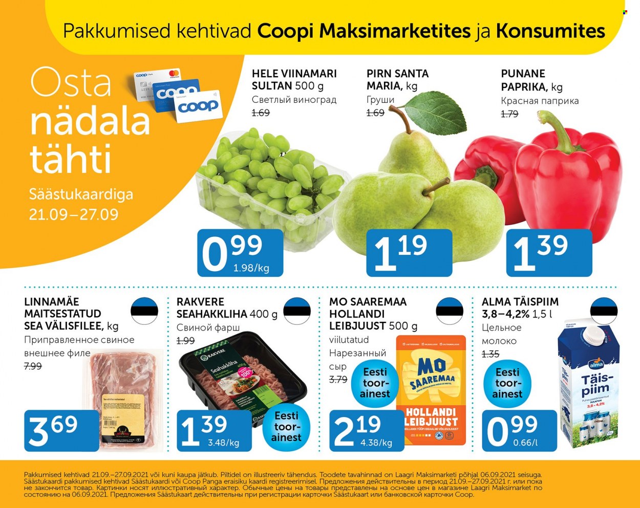 Coop kliendileht - 21.09.2021 - 27.09.2021. Lehekülg 1