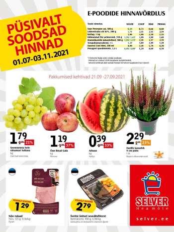 Kaupluse Selver kliendileht - 21.09.2021 - 27.09.2021.