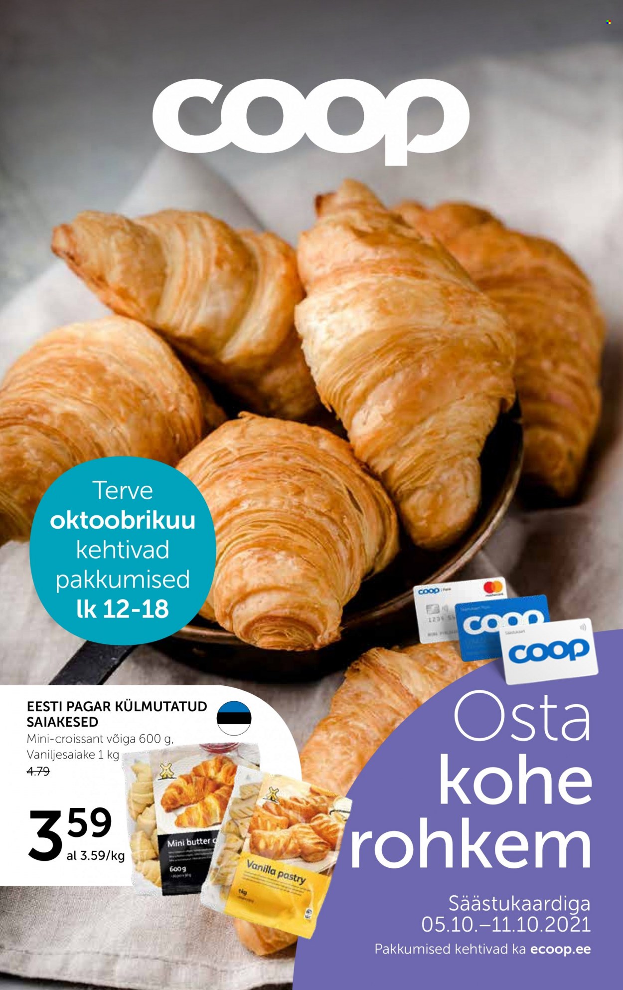thumbnail - Kaupluse Coop kliendileht - 05.10.2021 - 11.10.2021 - soodustooted - croissant. Lehekülg 1.
