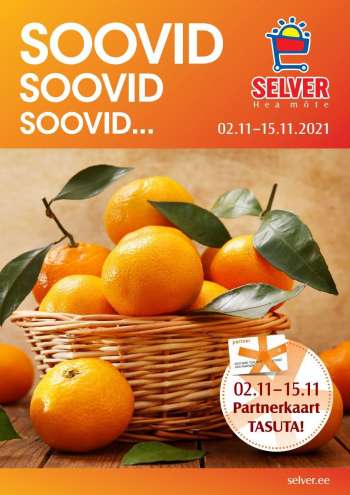 Kaupluse Selver kliendileht - 02.11.2021 - 15.11.2021.