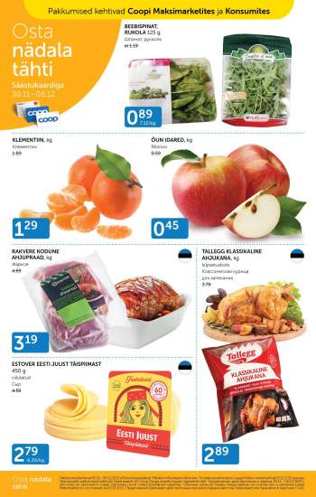 Kaupluse Coop kliendileht - 30.11.2021 - 06.12.2021.
