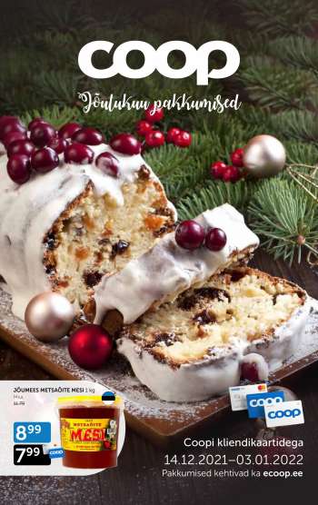 Kaupluse Coop kliendileht - 14.12.2021 - 03.01.2022.
