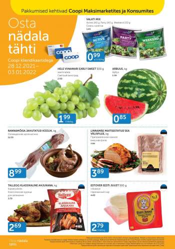 Kaupluse Coop kliendileht - 28.12.2021 - 03.01.2022.