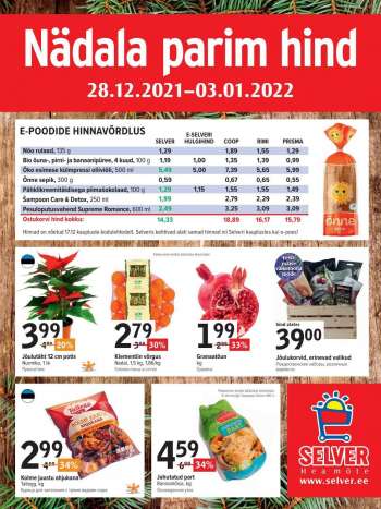 Kaupluse Selver kliendileht - 28.12.2021 - 03.01.2022.
