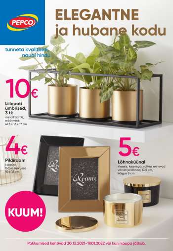 Kaupluse Pepco kliendileht - 30.12.2021 - 19.01.2022.