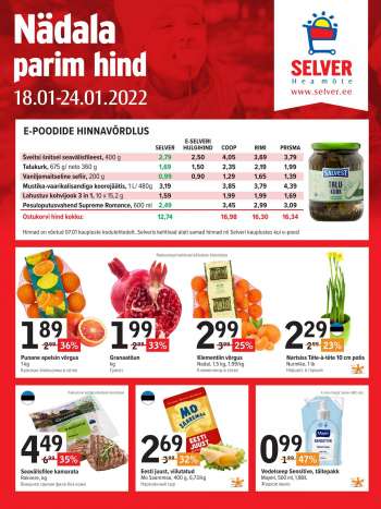 Kaupluse Selver kliendileht - 18.01.2022 - 24.01.2022.