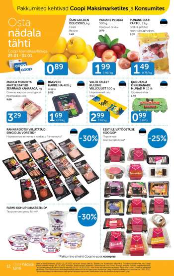 Kaupluse Coop kliendileht - 25.01.2022 - 31.01.2022.