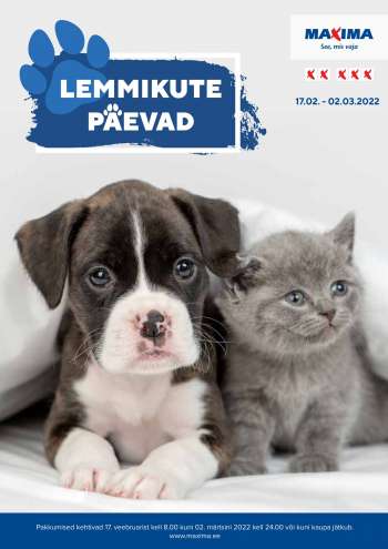 Kaupluse Maxima kliendileht - 17.02.2022 - 02.03.2022.