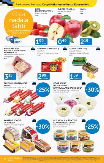Kaupluse Coop kliendileht - 22.02.2022 - 28.02.2022.