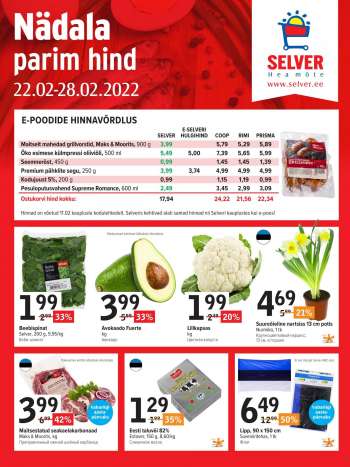 Kaupluse Selver kliendileht - 22.02.2022 - 28.02.2022.