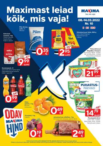 Kaupluse Maxima kliendileht - 08.03.2022 - 14.03.2022.