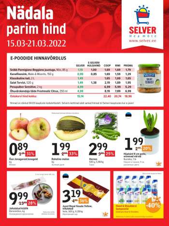 Kaupluse Selver kliendileht - 15.03.2022 - 21.03.2022.