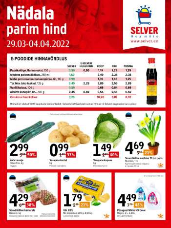 Kaupluse Selver kliendileht - 29.03.2022 - 04.04.2022.
