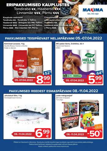 Kaupluse Maxima kliendileht - 05.04.2022 - 07.04.2022.