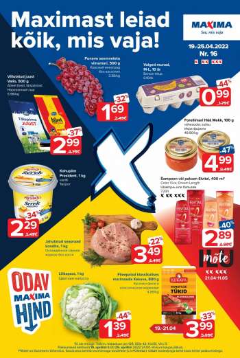 Kaupluse Maxima kliendileht - 19.04.2022 - 25.04.2022.