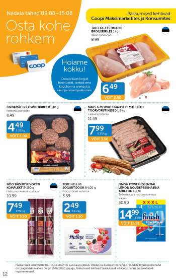 Kaupluse Coop kliendileht - 09.08.2022 - 15.08.2022.