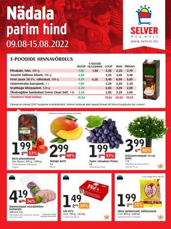 Kaupluse Selver kliendileht - 09.08.2022 - 15.08.2022.