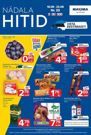 Kaupluse Maxima kliendileht - 16.08.2022 - 22.08.2022.