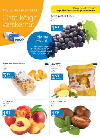 Kaupluse Coop kliendileht - 16.08.2022 - 22.08.2022.
