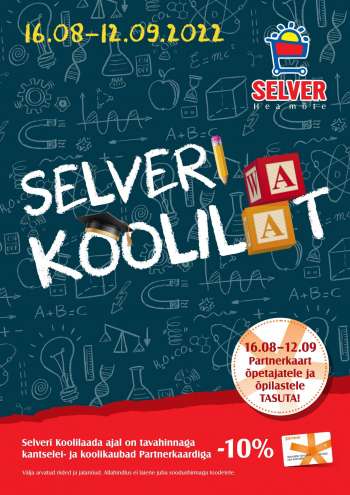 Kaupluse Selver kliendileht - 16.08.2022 - 19.09.2022.