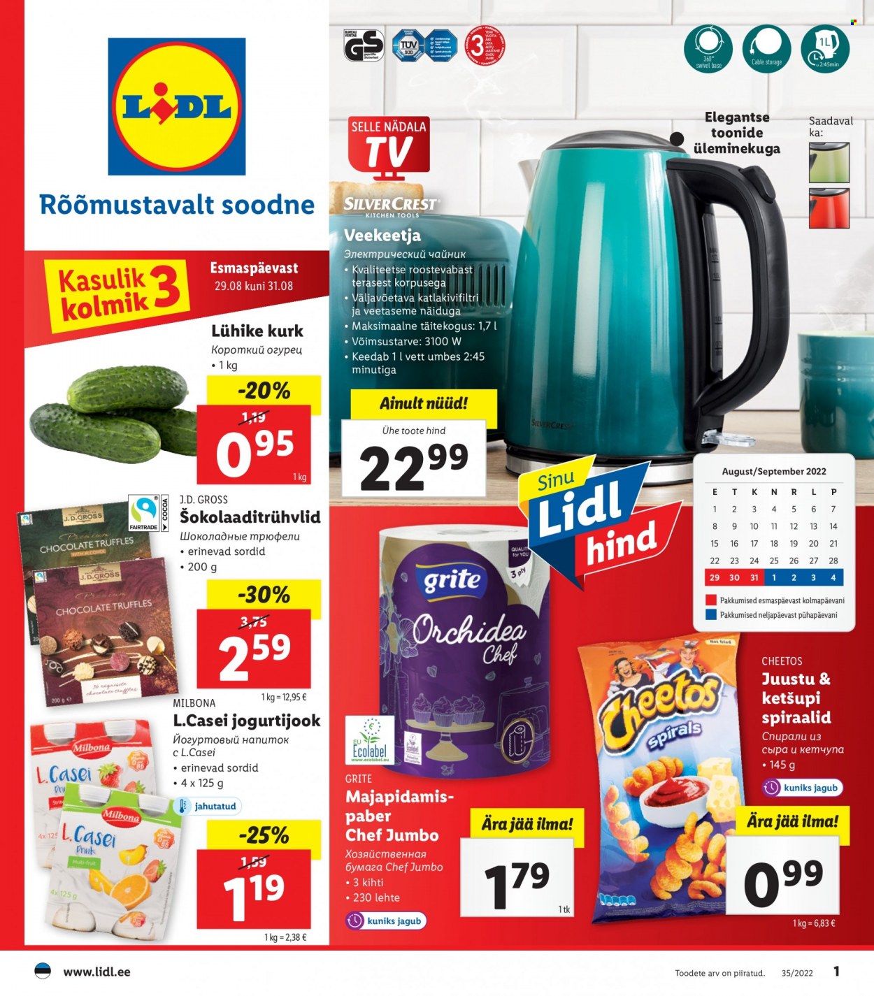 Lidl kliendileht - 29.08.2022 - 04.09.2022. Lehekülg 1