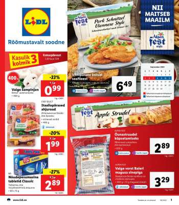 Kaupluse Lidl kliendileht - 05.09.2022 - 11.09.2022.