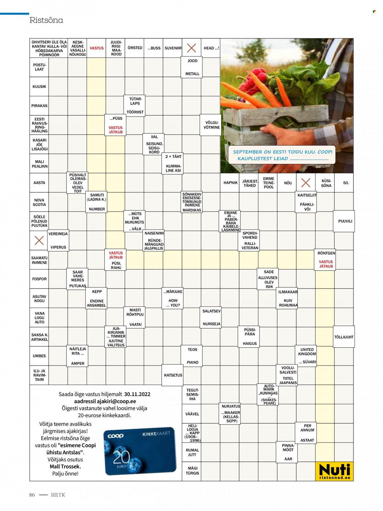 Coop kliendileht - 07.09.2022 - 30.11.2022. Lehekülg 74