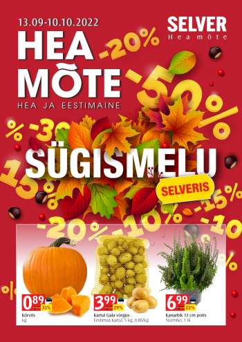 Kaupluse Selver kliendileht - 13.09.2022 - 10.10.2022.