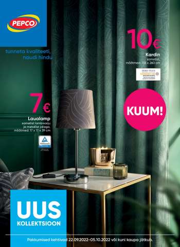 Kaupluse Pepco kliendileht - 22.09.2022 - 05.10.2022.
