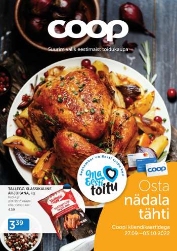 Kaupluse Coop kliendileht - 27.09.2022 - 03.10.2022.