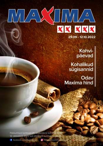Kaupluse Maxima kliendileht - 29.09.2022 - 12.10.2022.
