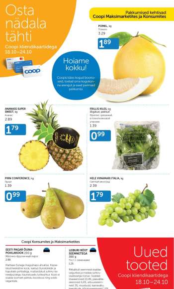 Kaupluse Coop kliendileht - 18.10.2022 - 24.10.2022.