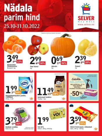 Kaupluse Selver kliendileht - 25.10.2022 - 31.10.2022.