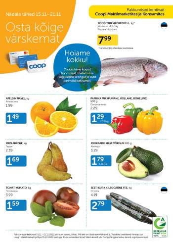 Kaupluse Coop kliendileht - 15.11.2022 - 21.11.2022.