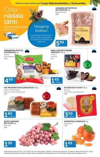 Kaupluse Coop kliendileht - 29.11.2022 - 05.12.2022.