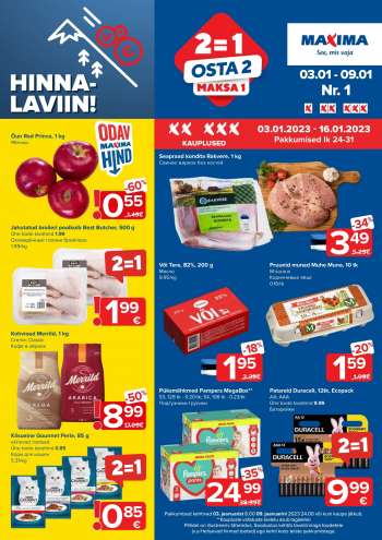 Kaupluse Maxima kliendileht - 03.01.2023 - 09.01.2023.