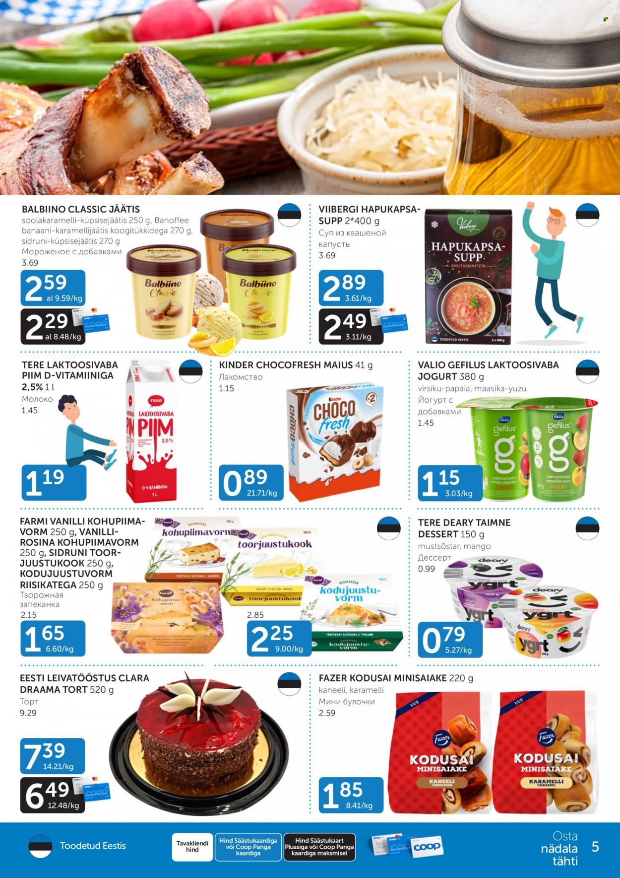 thumbnail - Kaupluse Coop kliendileht - 31.01.2023 - 06.02.2023 - soodustooted - papaia, jogurt, Kinder, piim, võid, jäätis. Lehekülg 5.