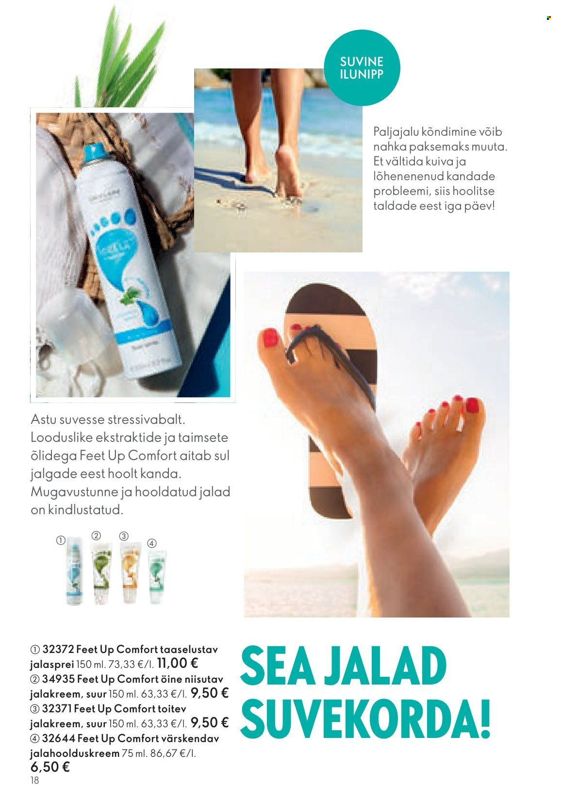 Kaupluse Oriflame kliendileht - 17.05.2023 - 06.06.2023 - soodustooted - Feet Up, jalakreem, jalasprei. Lehekülg 19.