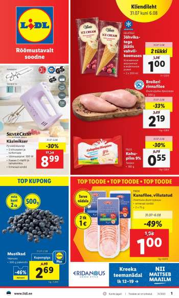 Kaupluse Lidl kliendileht - 31.07.2023 - 06.08.2023.