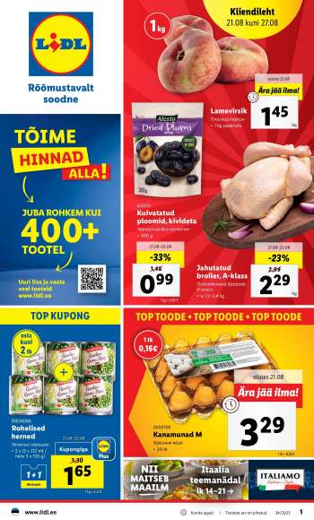 Kaupluse Lidl kliendileht - 21.08.2023 - 27.08.2023.