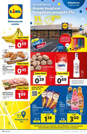 Kaupluse Lidl kliendileht - 31.08.2023 - 03.09.2023.