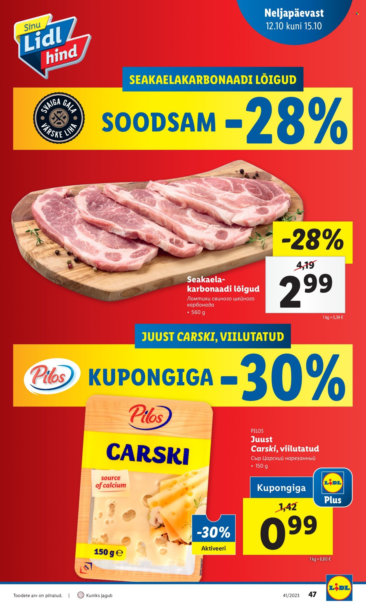 Lidl kliendileht - 09.10.2023 - 15.10.2023. Lehekülg 47