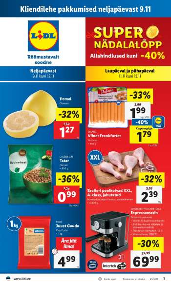 Kaupluse Lidl kliendileht - 09.11.2023 - 12.11.2023.