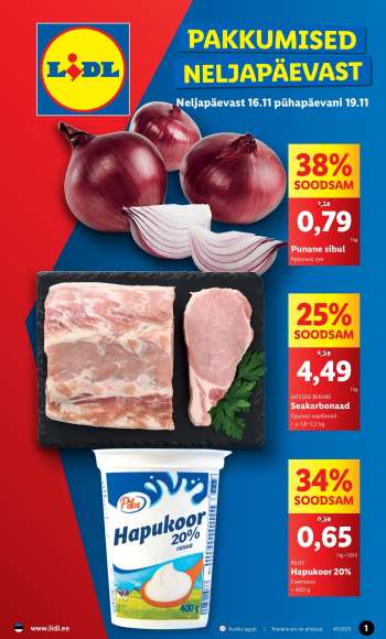 Kaupluse Lidl kliendileht - 16.11.2023 - 19.11.2023.