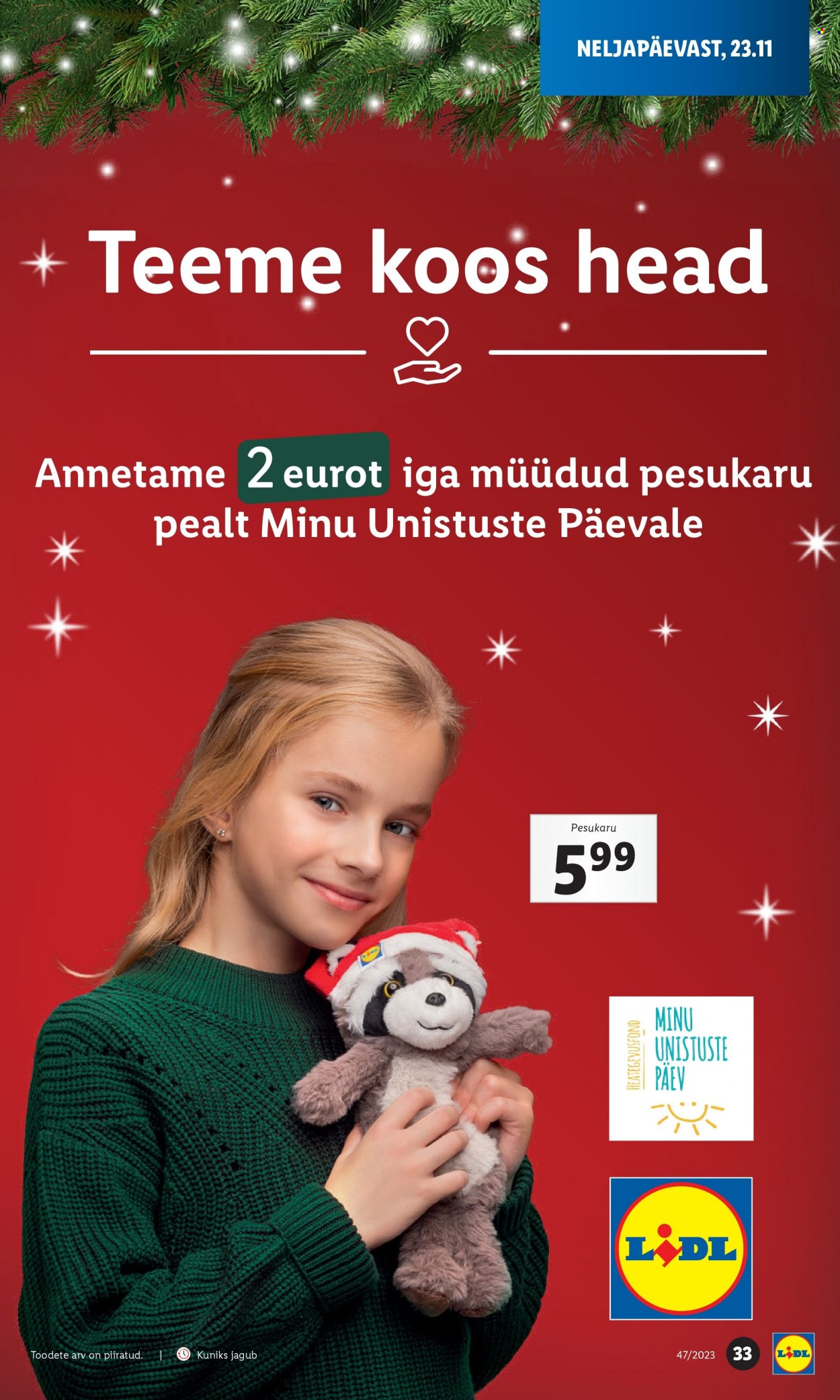 Lidl kliendileht - 22.11.2023 - 26.11.2023. Lehekülg 33